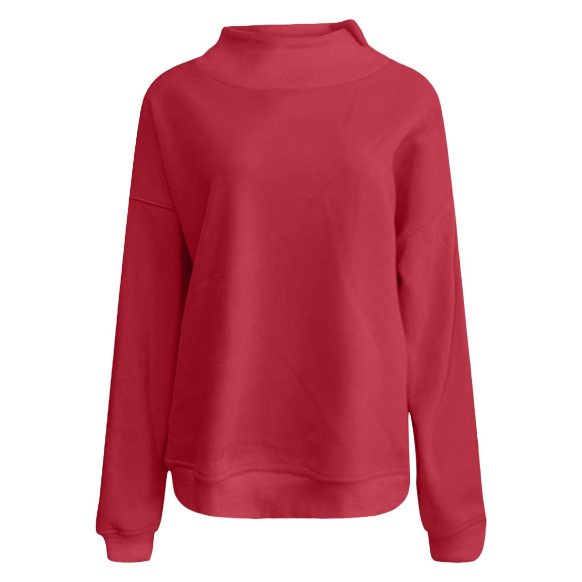 Generisch Pullover Damen Rundhals Sweatshirt Winter Langarmshirt Kragen mit Rundkragen und Schlitz Oberteil Top Oversize Locker Geschnitten Winterpullover Casual Pulli Damenpullover Elegant Pulli