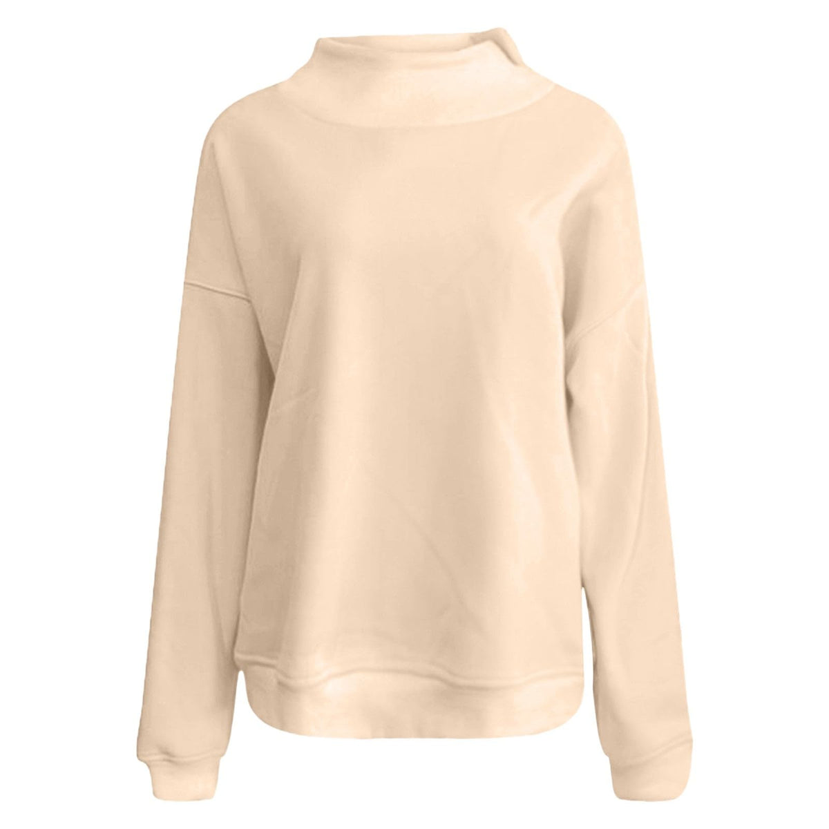 Generisch Pullover Damen Rundhals Sweatshirt Winter Langarmshirt Kragen mit Rundkragen und Schlitz Oberteil Top Oversize Locker Geschnitten Winterpullover Casual Pulli Damenpullover Elegant Pulli