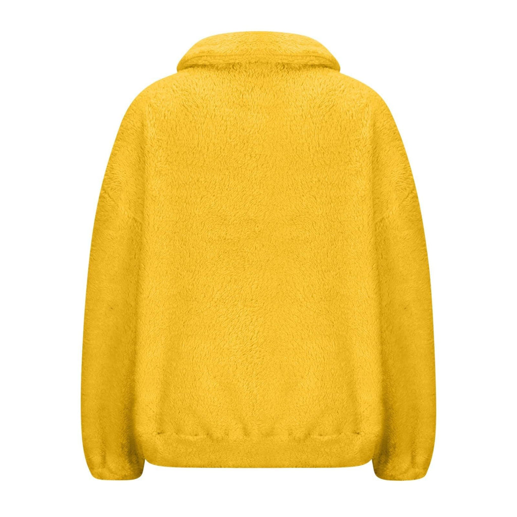 Generisch Fleece Pullover Damen Mit Viertelreißverschluss Teddyfleece Sweatshirts Damen Warme Pullover 1/4 Zip Teddyjacke Flauschig Fleece Winter Sweatshirt Gepolstert mit Stehkragen